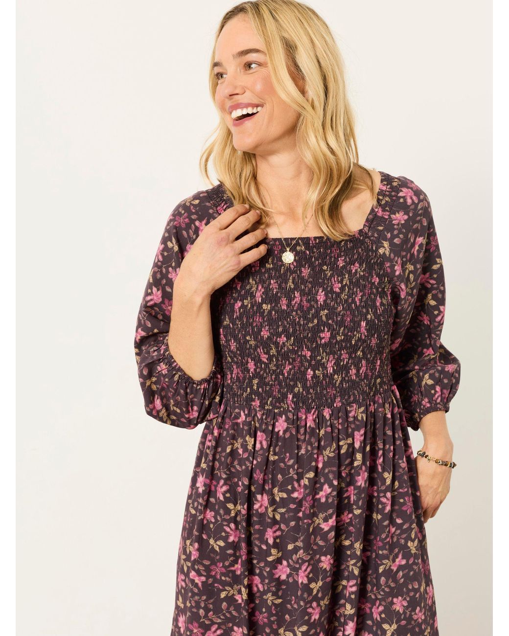 FatFace Purple Adele Petite Midi Dress