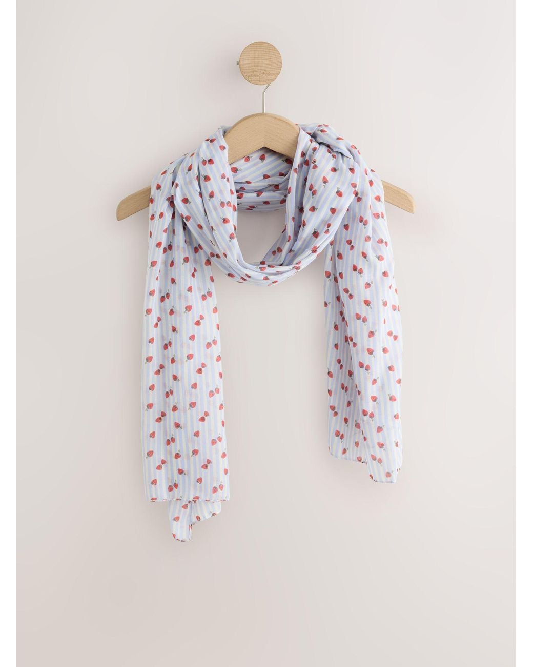 Next White Striped Strawberry Lightweight Scarf