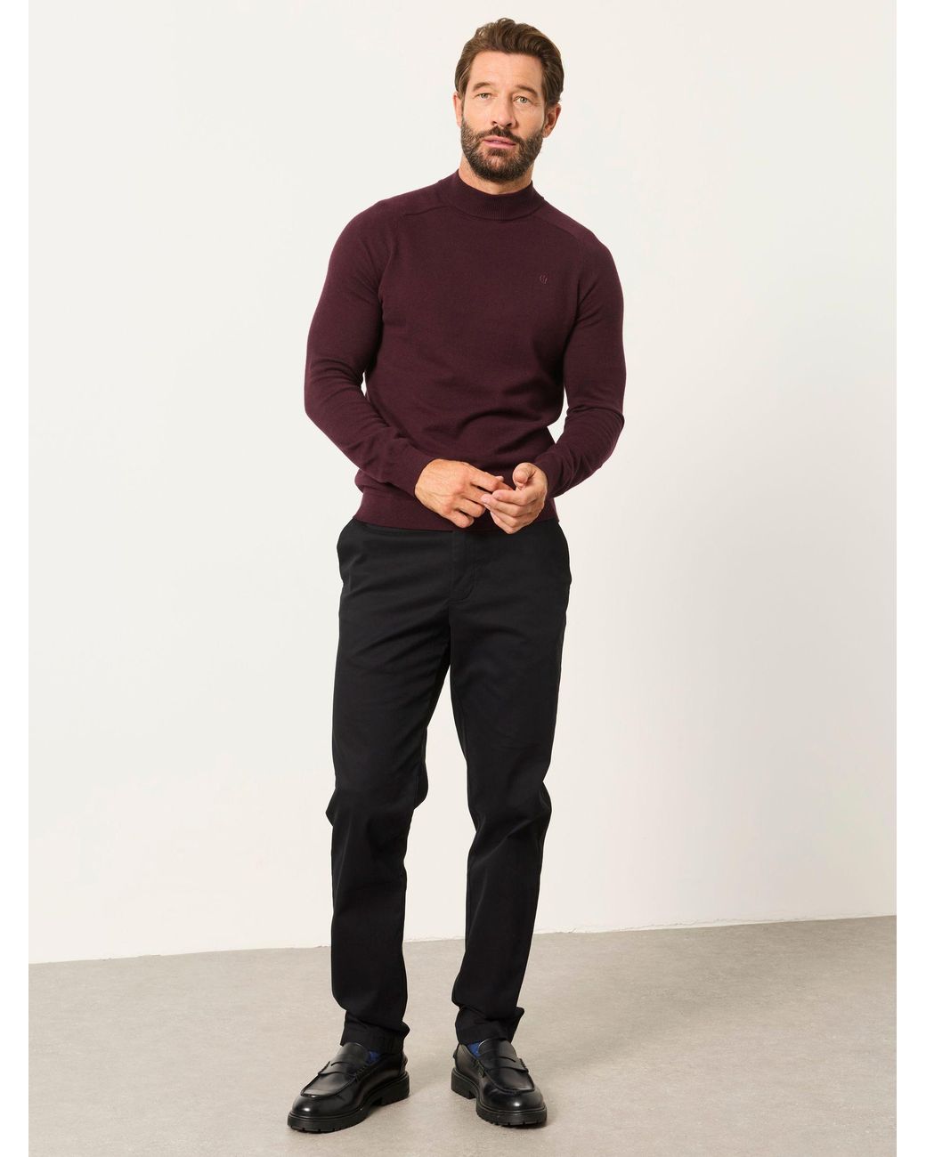 FatFace Red Rye Turtle Neck Jumper for men
