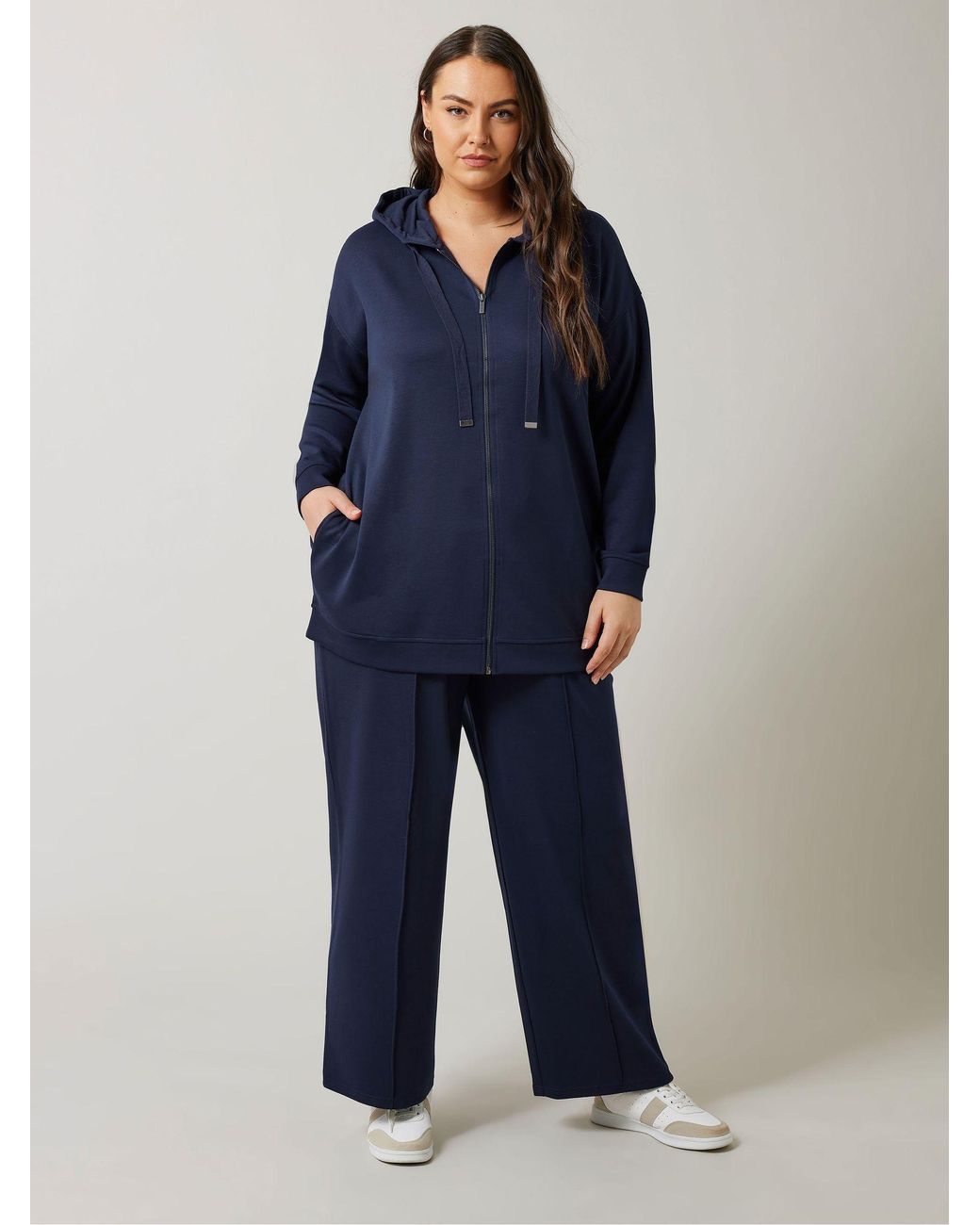 Evans Blue Luxe Zip Through Hoodie