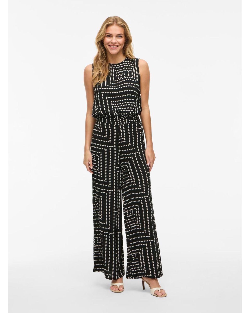 Vila Black Geometric Strapless Vest Top