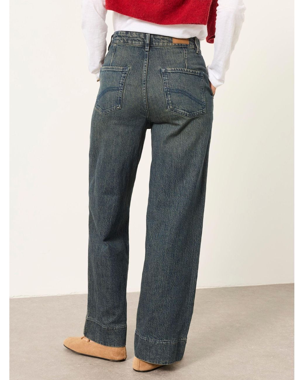 FatFace Blue Hove Wide Leg Jeans