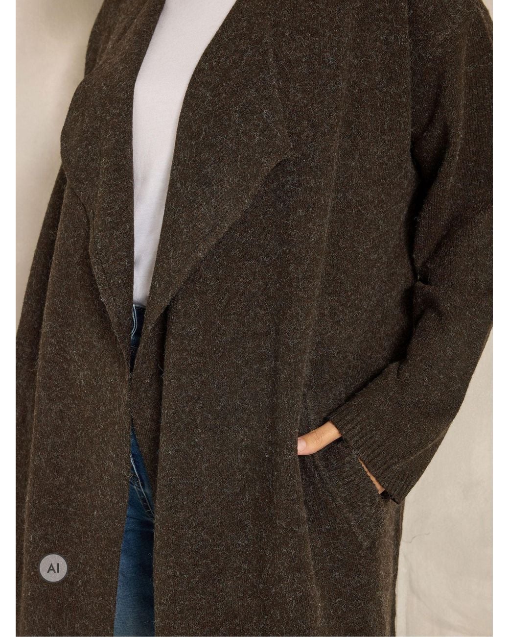 Evans Brown Waterfall Cardigan