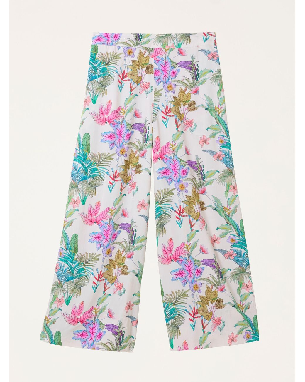 FatFace Pink Eliza Wide Leg Cropped Trouser