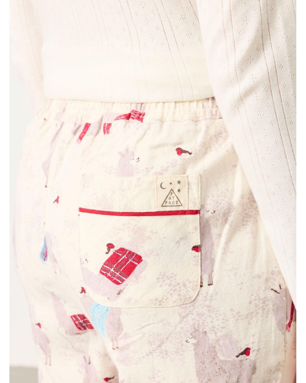 FatFace Pink Lola Wide Leg Christmas Pyjama Bottoms