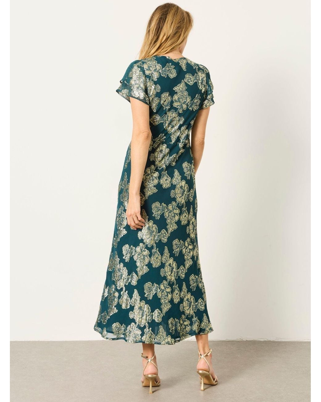 FatFace Brown Kate Metallic Dress