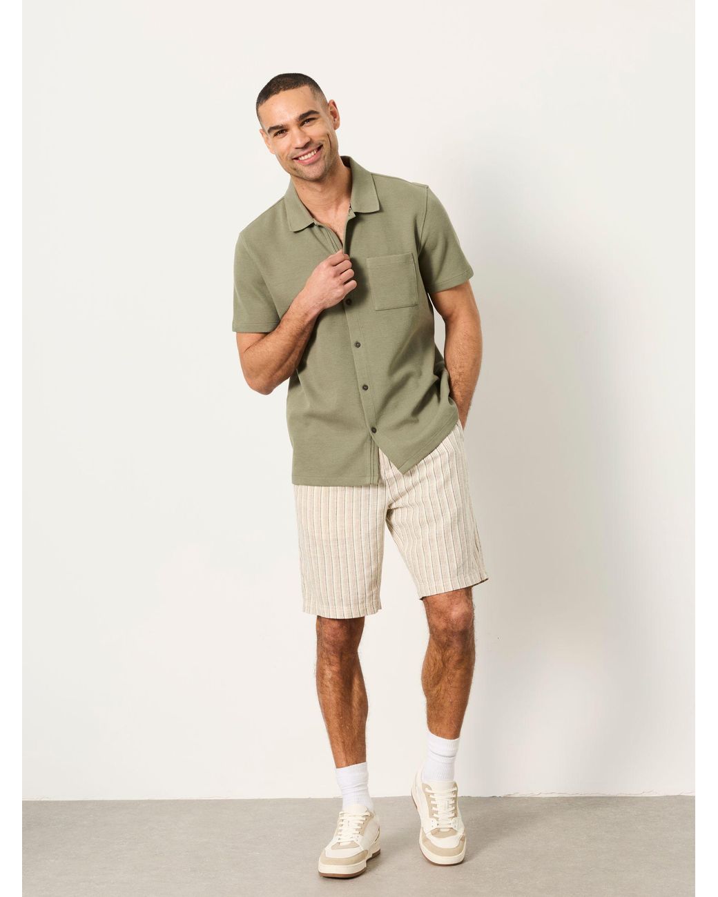 FatFace Natural Salcombe Linen Cotton Shorts for men