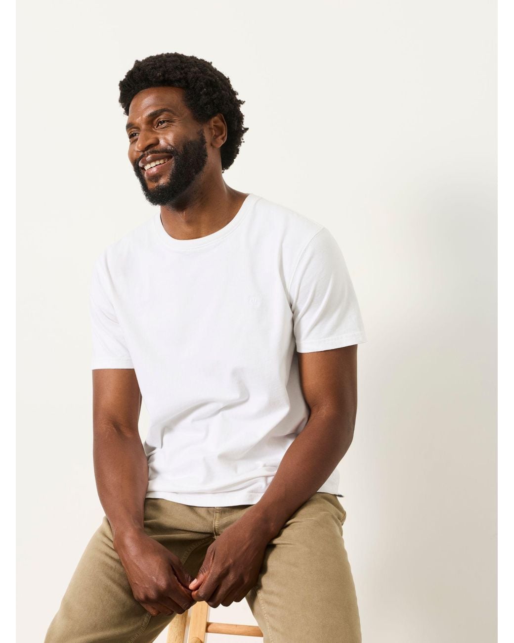 FatFace White Lulworth Short Sleeve T-Shirt for men