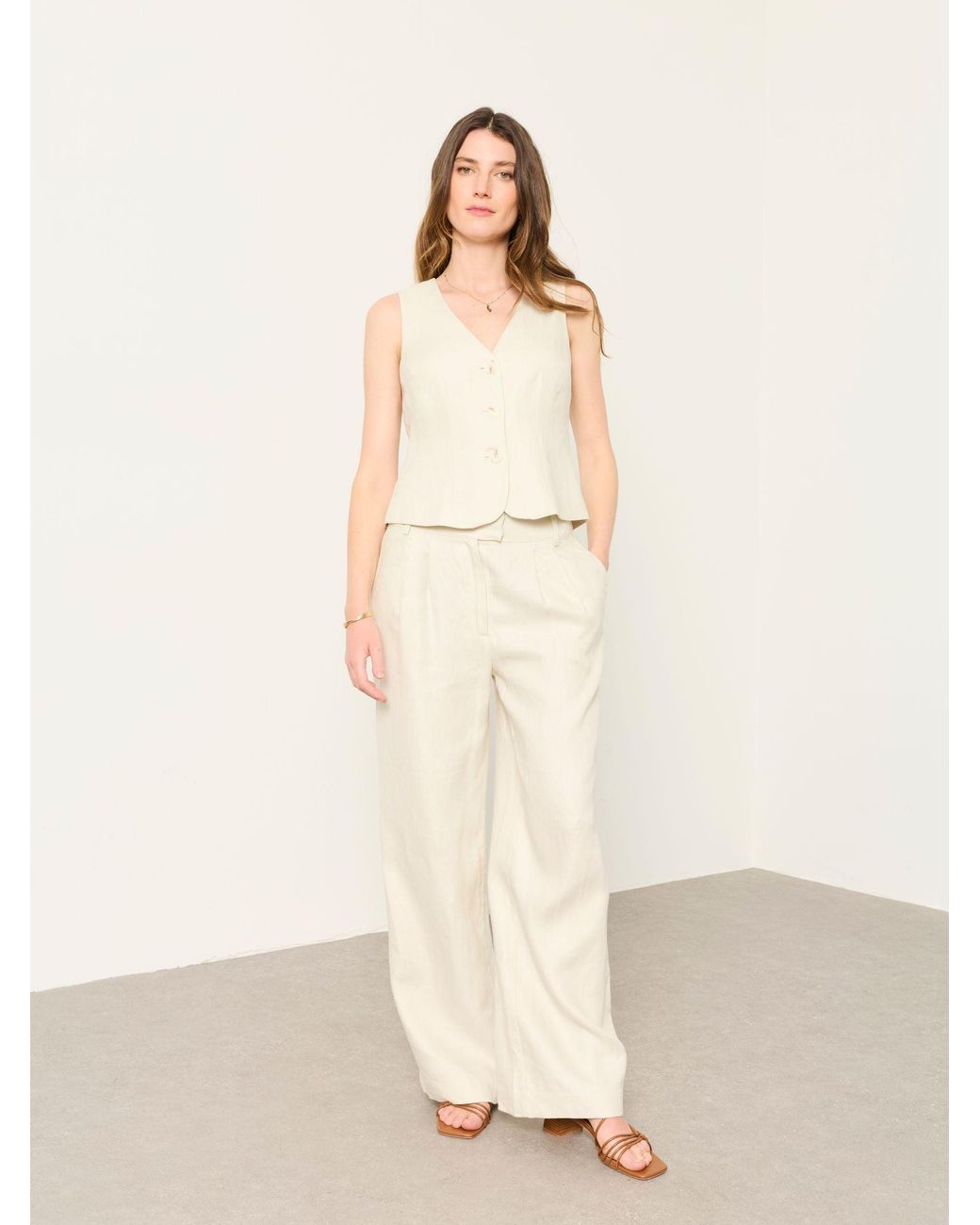 FatFace Natural Aya Linen Trouser
