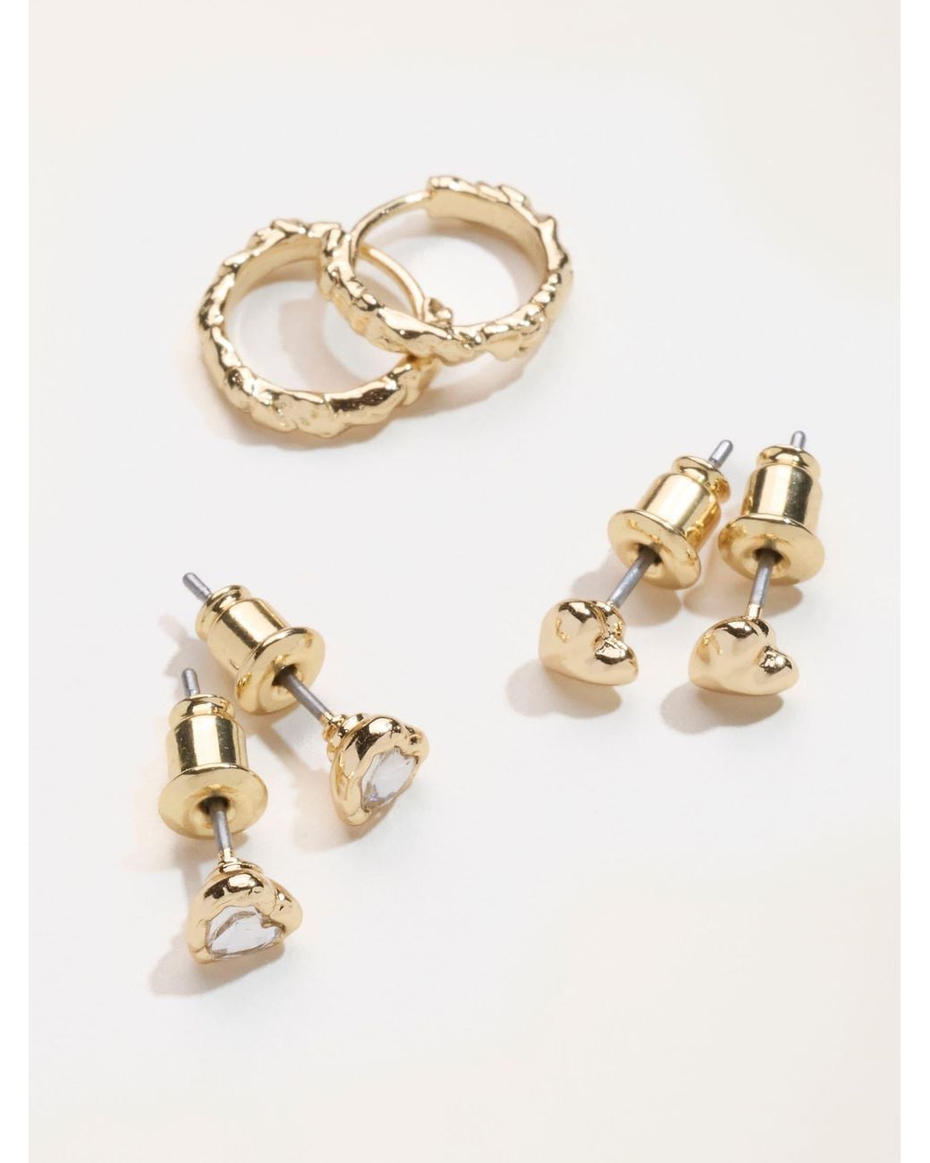 FatFace Natural 3 Pairs Of Earrings