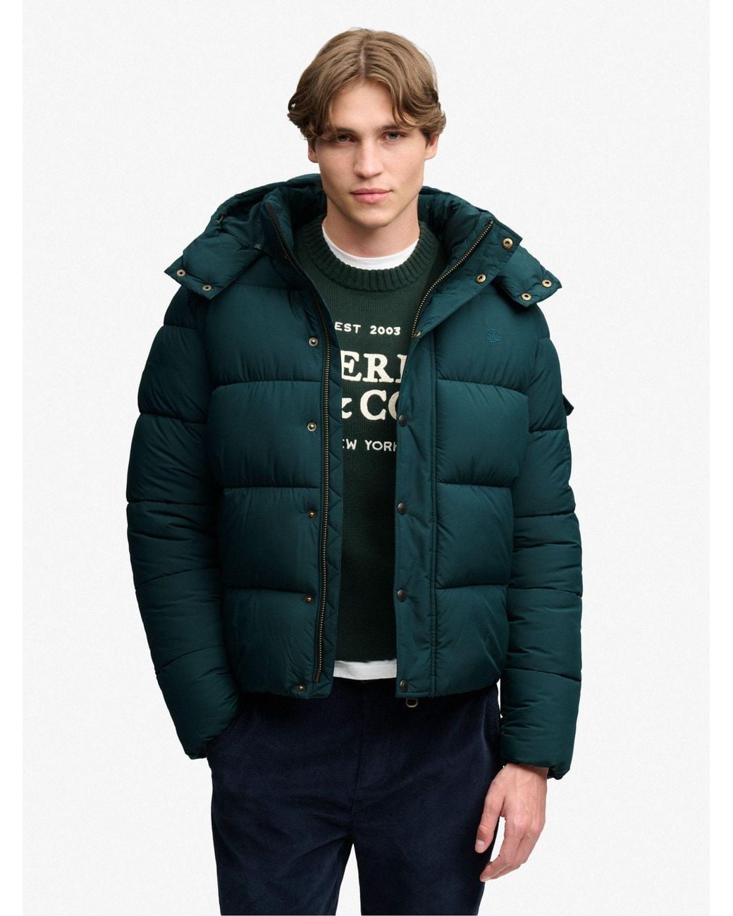 Superdry Green Premium Ripstop Puffer Jacket for men