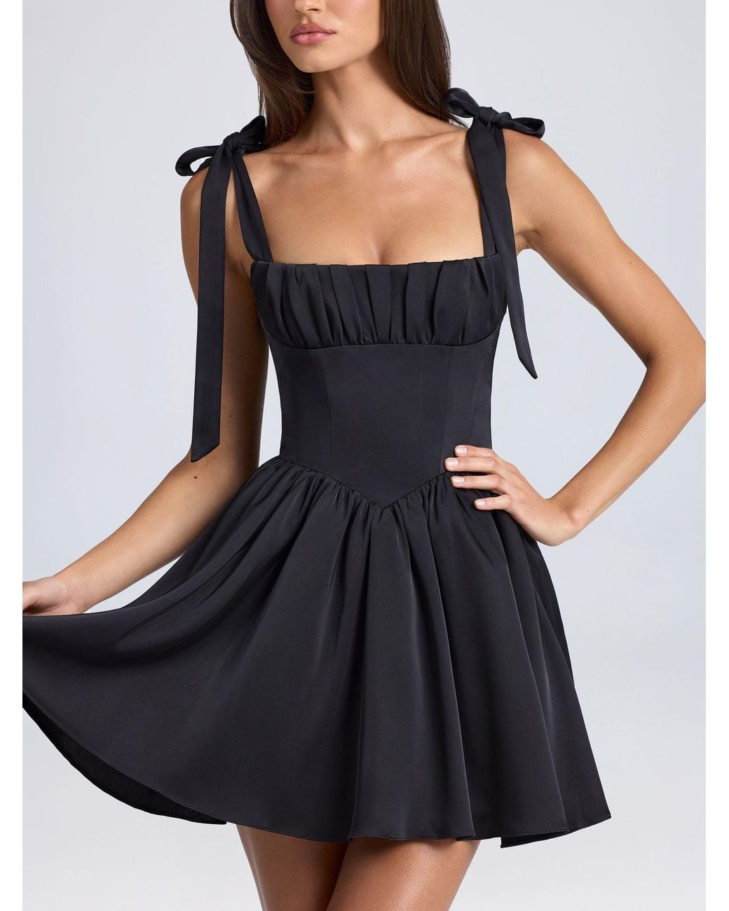 Oh Polly Draped Corset Mini Dress in Blue | Lyst