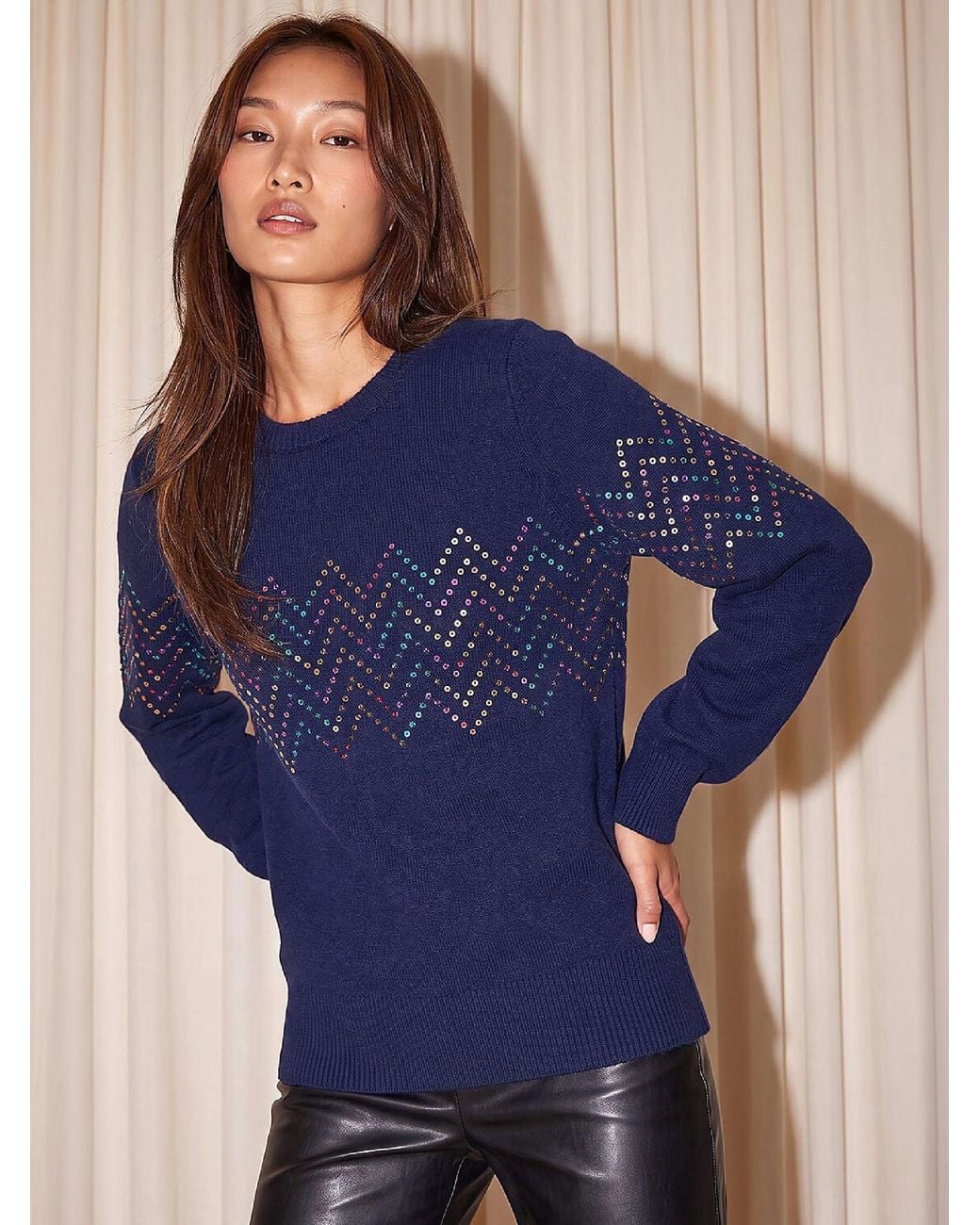 Roman Blue Wave Sequin Jumper