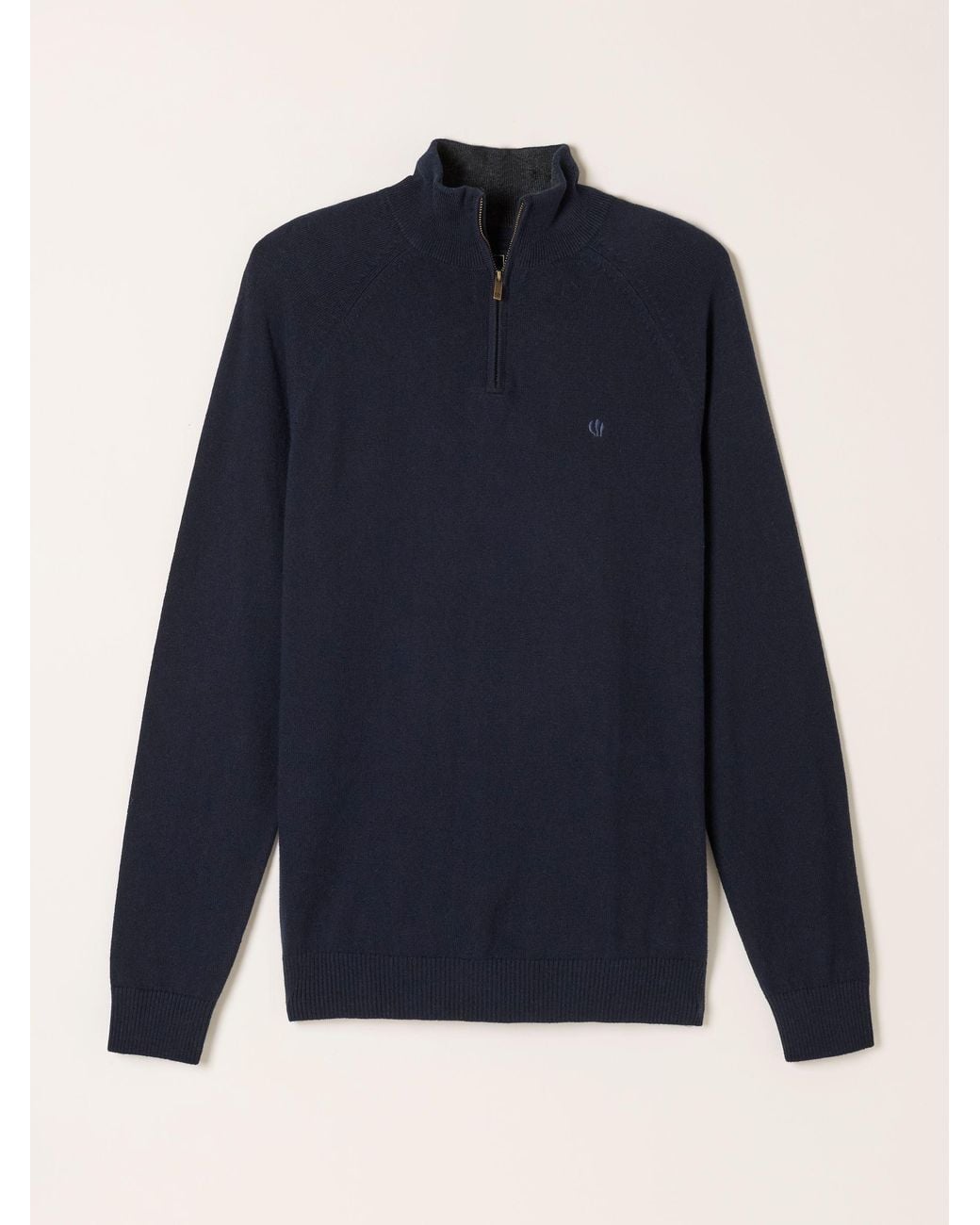 FatFace Blue Rye Quarter Zip Knitted Jumper for men