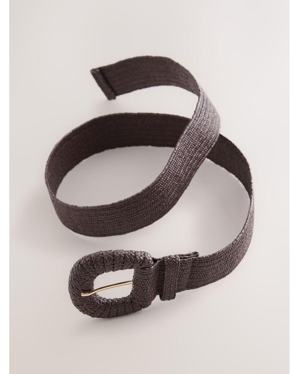 Next Brown Chocolate Wide Raffia Effect Belt