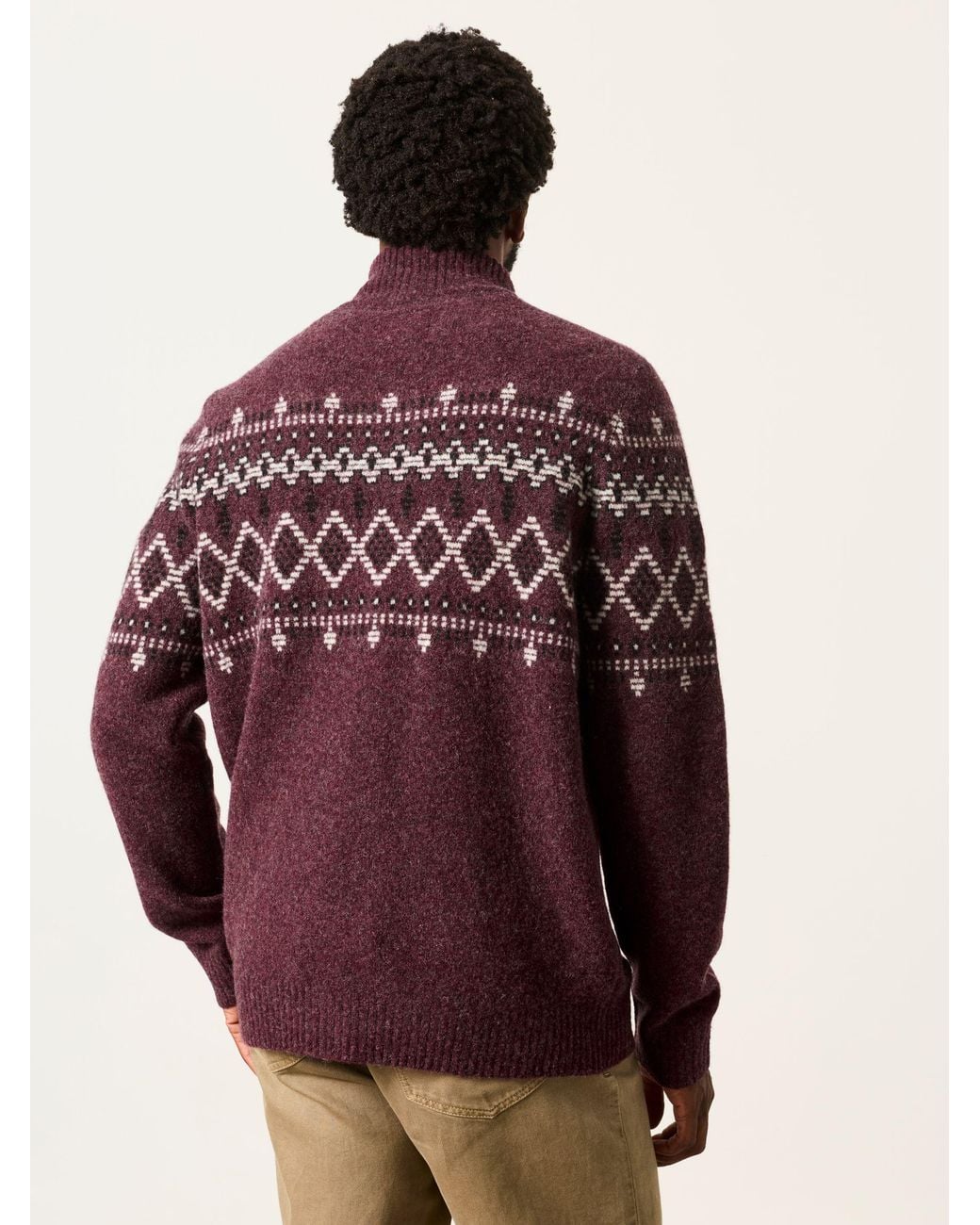 FatFace Red Brinley Half Neck Knitted Jumper for men