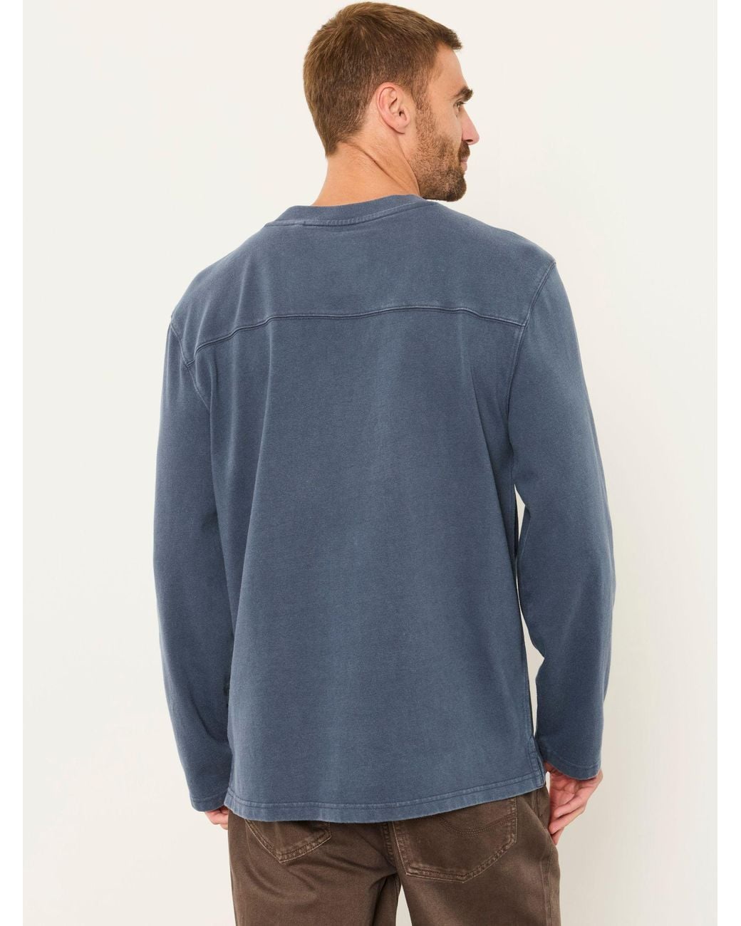 FatFace Blue Long Sleeve Alton T-Shirt for men