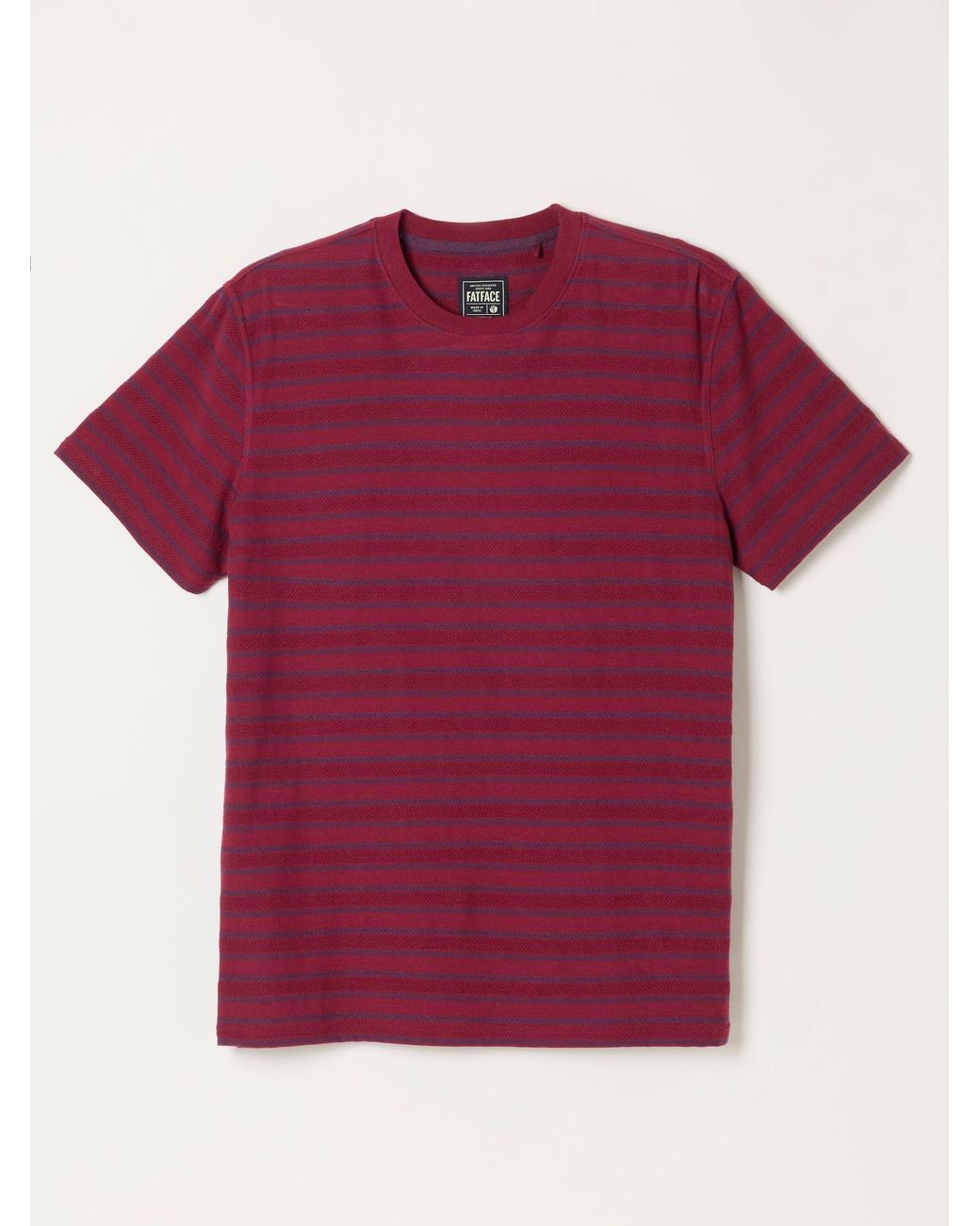 FatFace Short Sleeve Textured Stripe T-Shirt for men