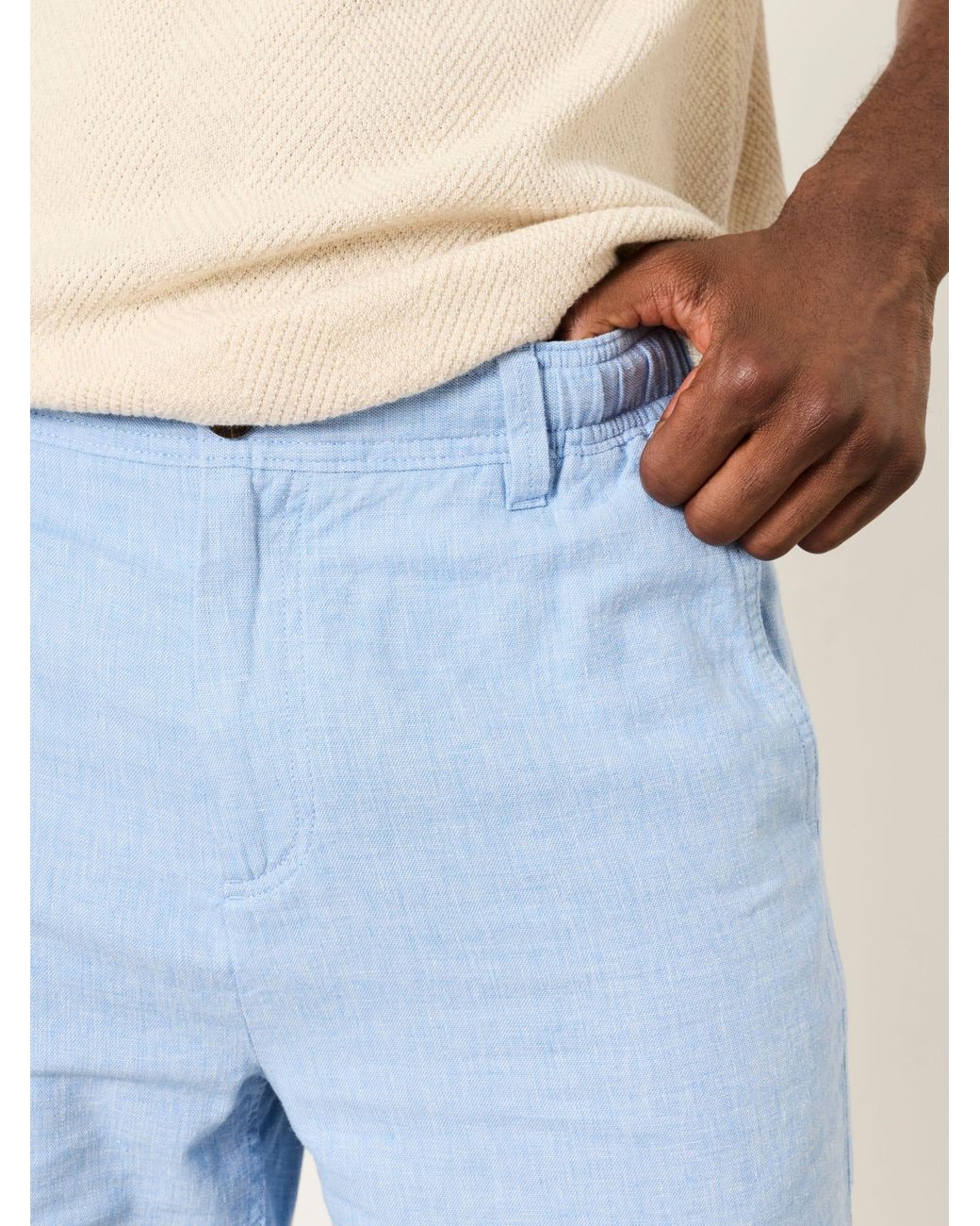 FatFace Blue Salcombe Linen Cotton Shorts for men