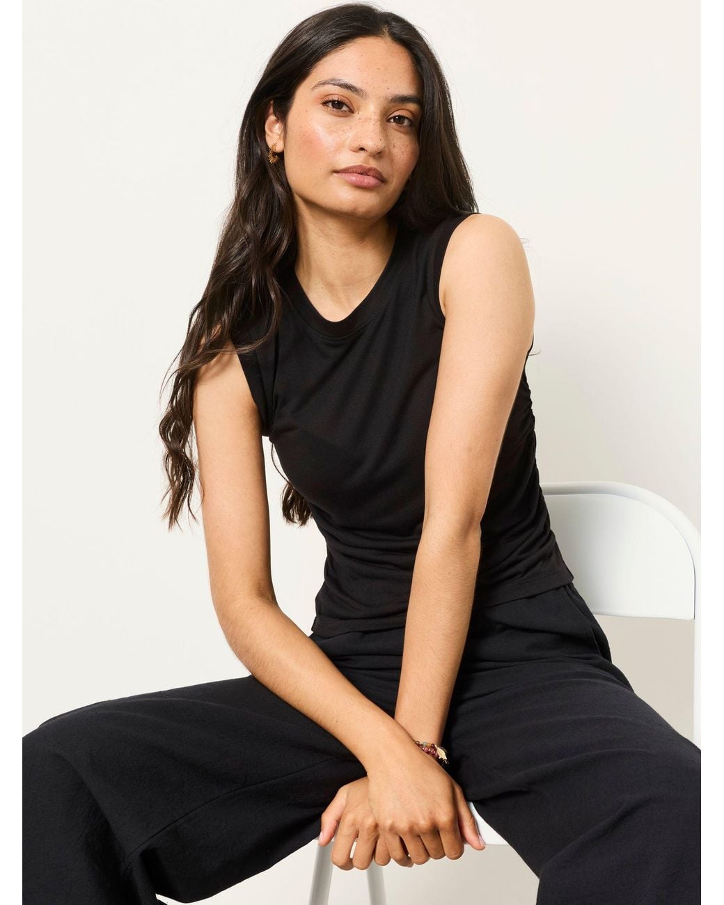 FatFace Black Ruby Ruched Top