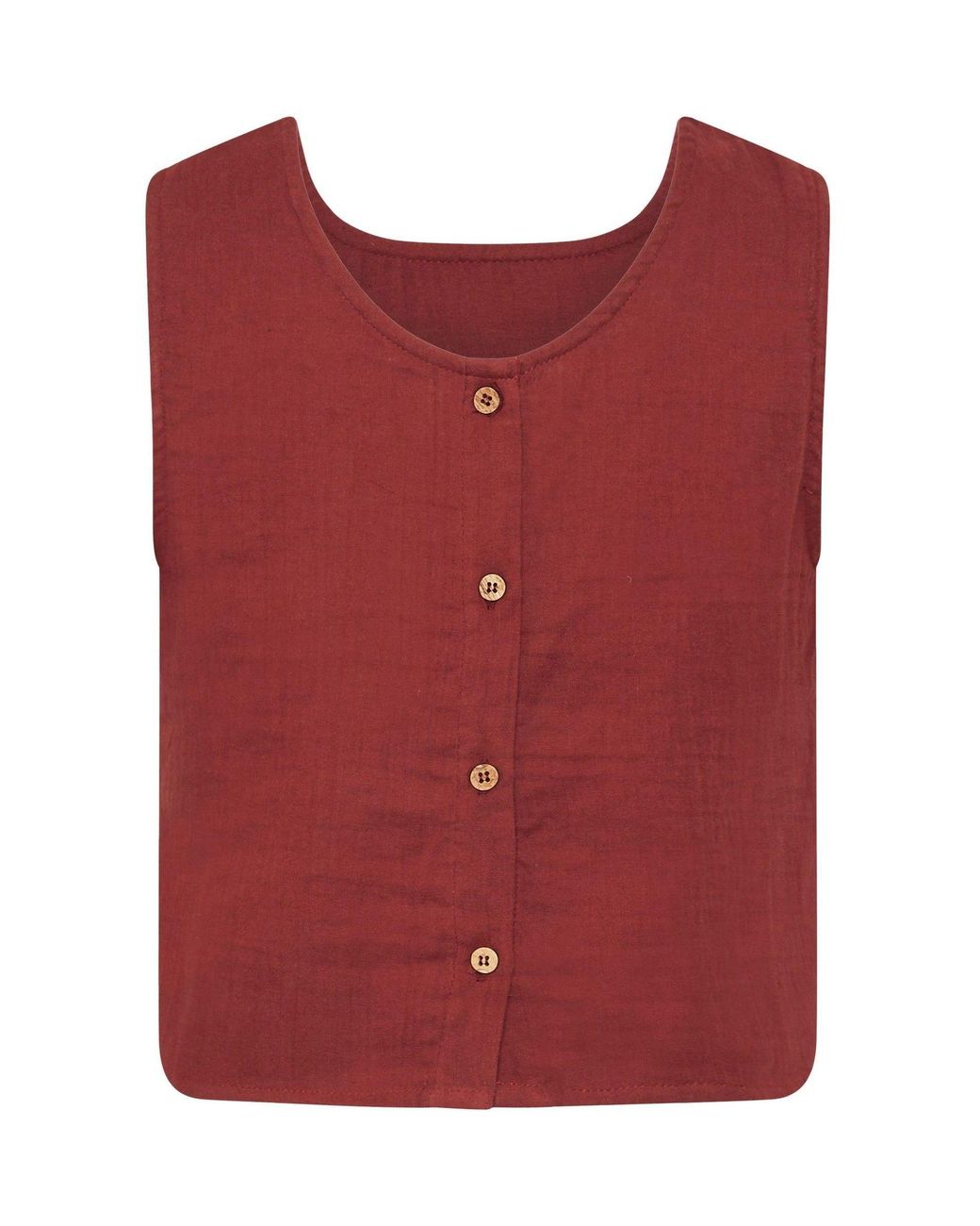 PixieGirl Petite Red Button Back Top