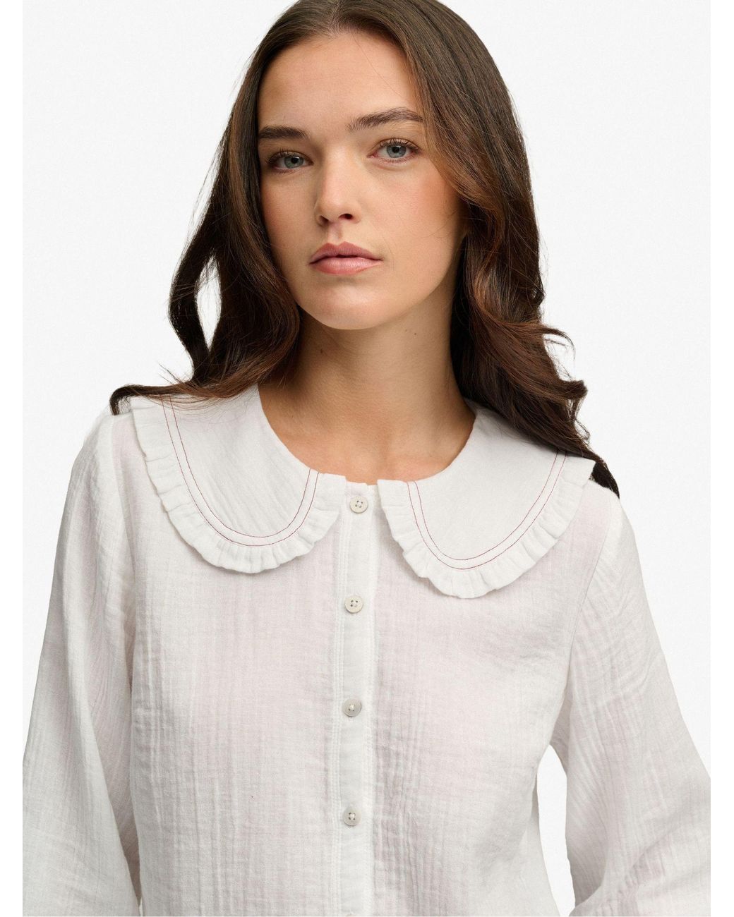 Superdry White Collared Blouse