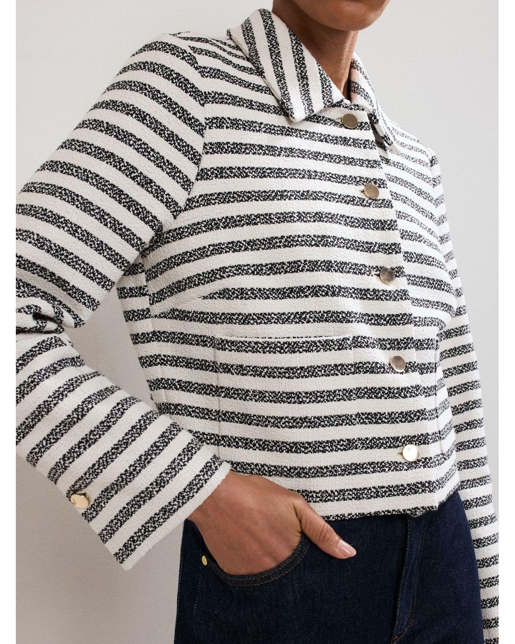 Phase Eight White Neave Stripe Jacket