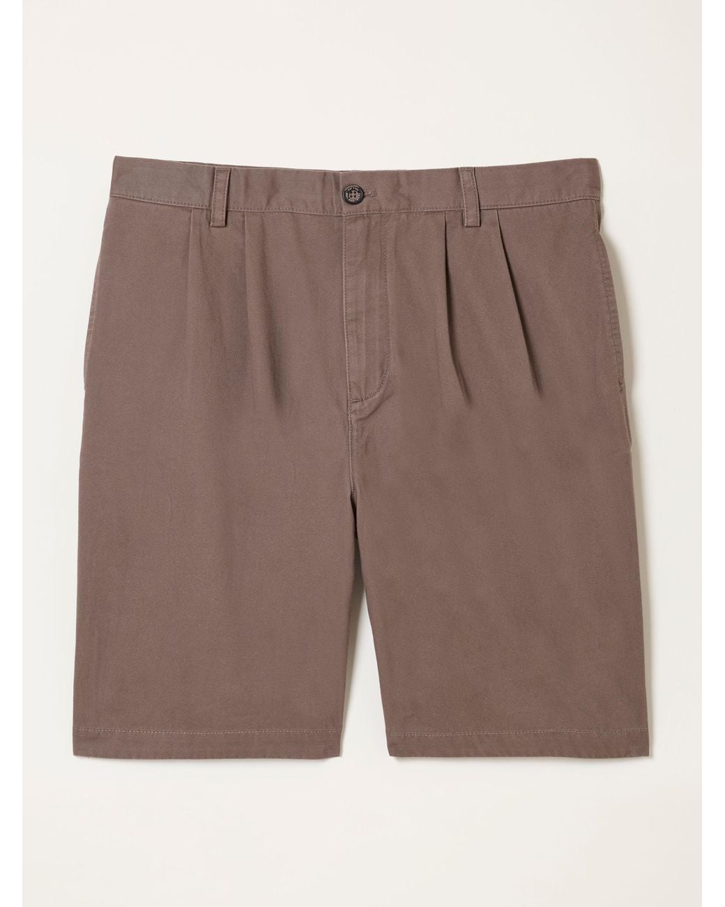 FatFace Brown Pleat Front Chino Shorts for men
