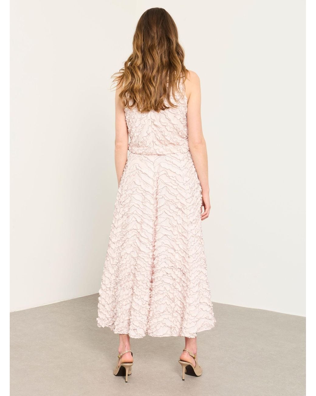 FatFace Brown Malia Frill Midi Skirt