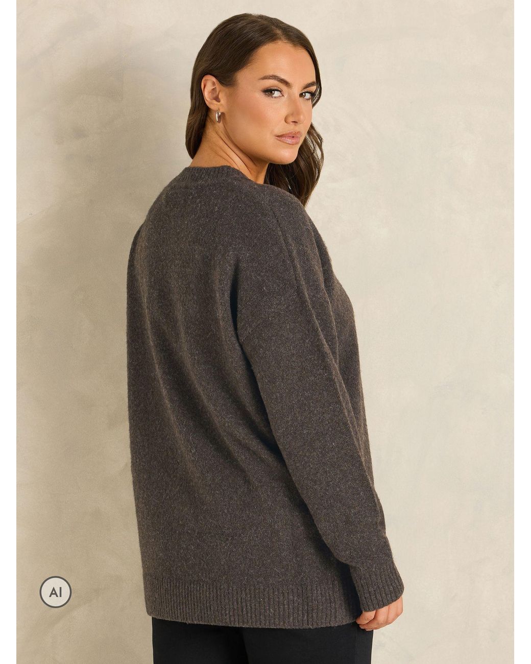 Evans Brown Front Seam Jumper