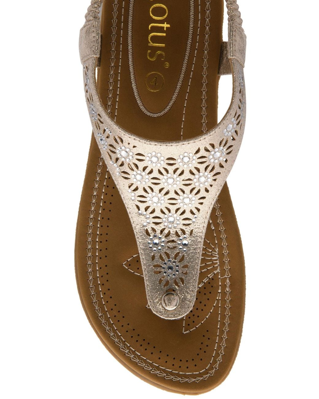 Lotus White Flat Toe-Post Sandals