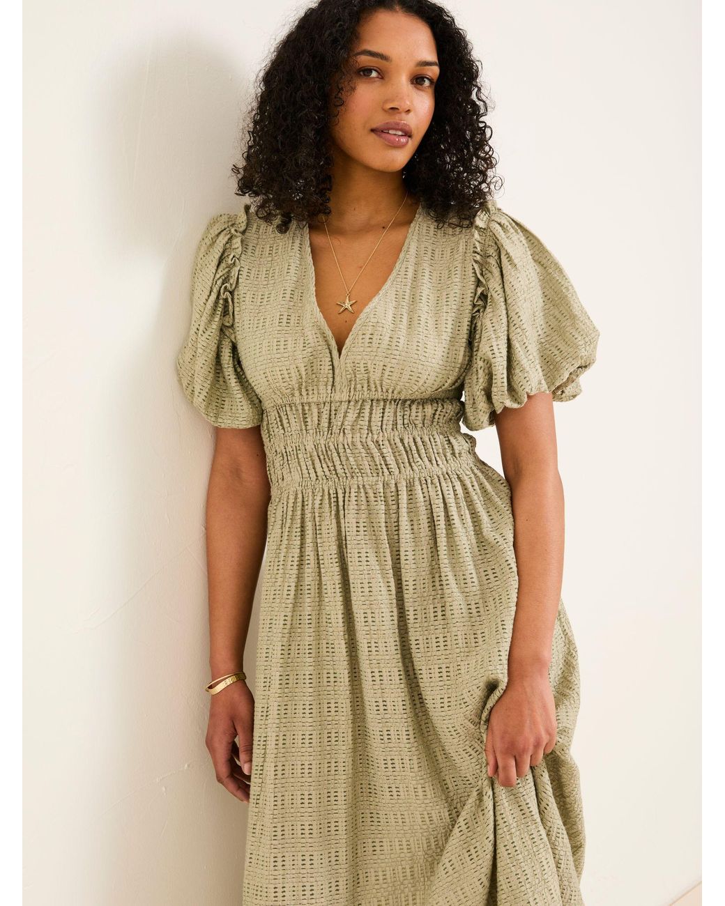 FatFace Brown Tabitha Textured Dress
