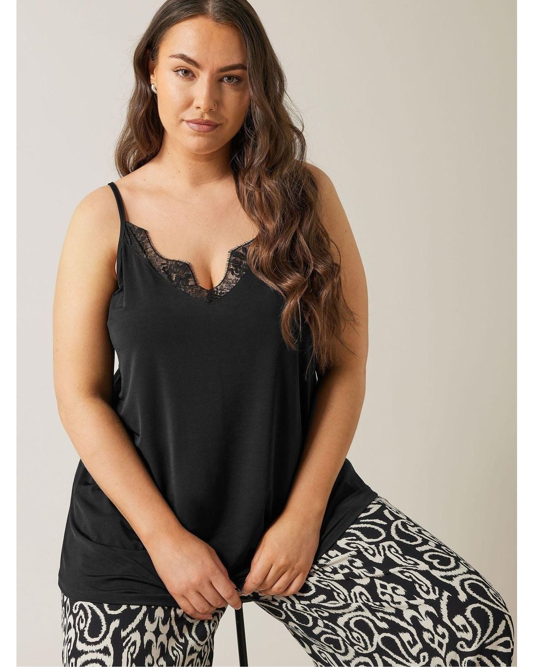 Evans Black Lace Trim Cami