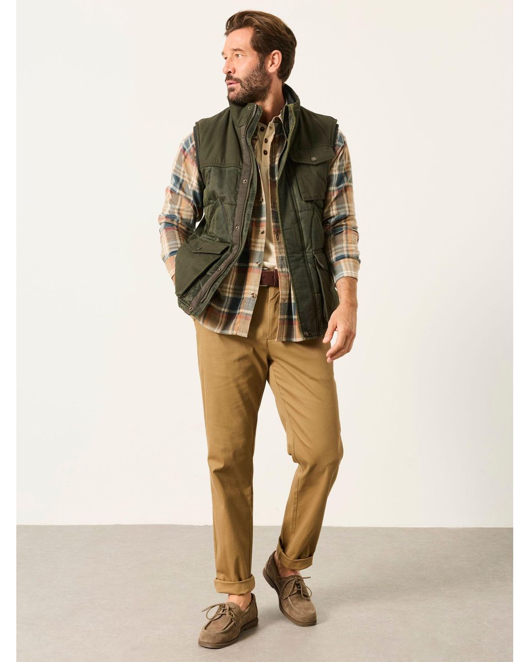 FatFace Natural Bosbury Tailored Fit Smart Chino Trousers for men