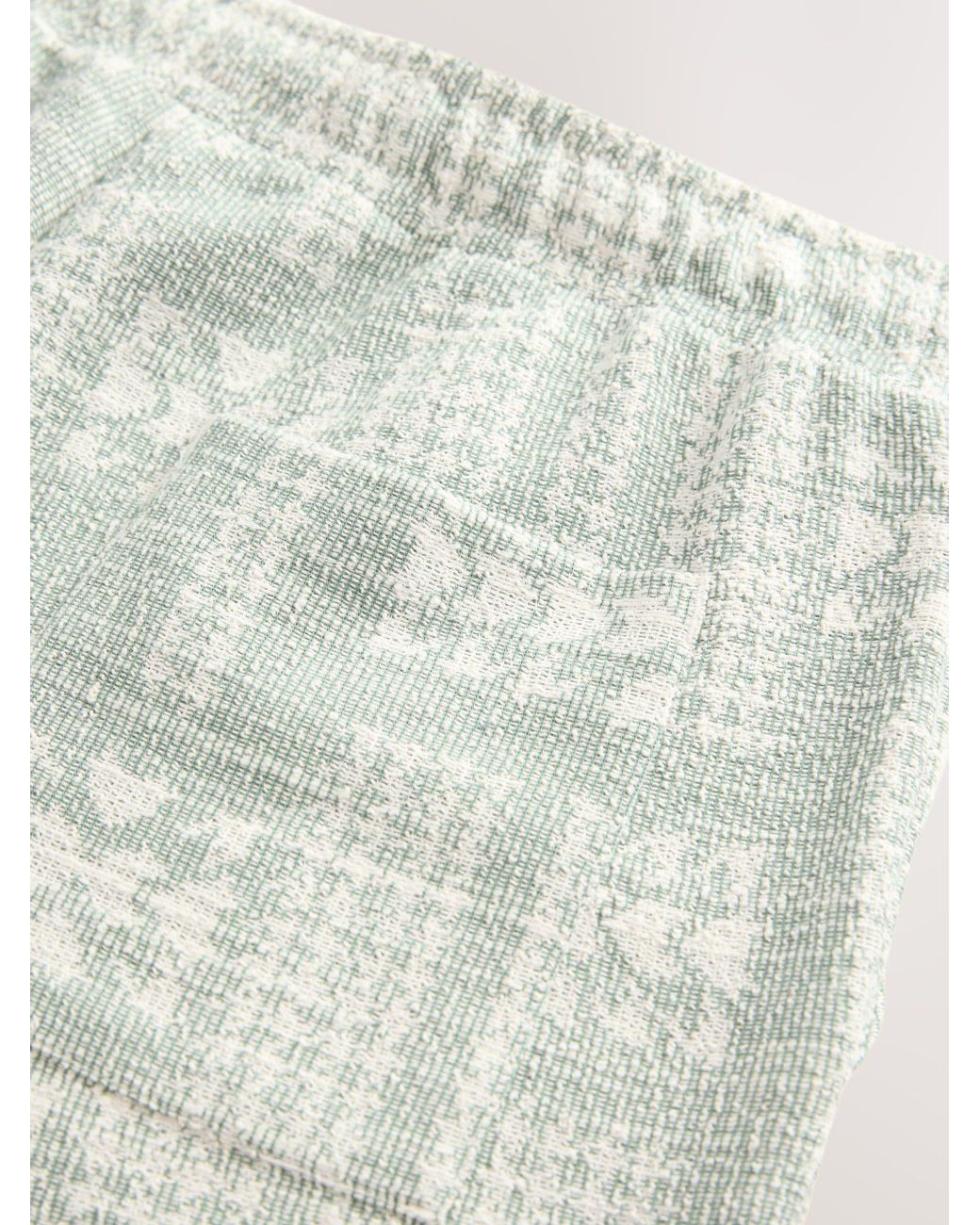 Next Blue Textured Geometric Pattern Jersey Shorts for men