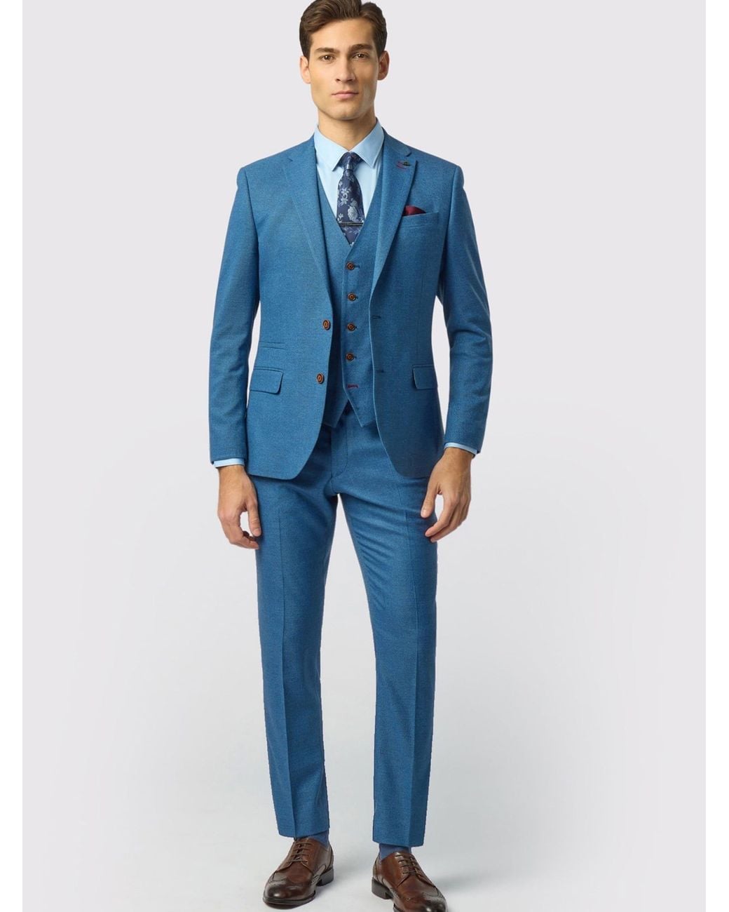 Antique Rogue Blue Slim Fit Blake Texture Jacket for men