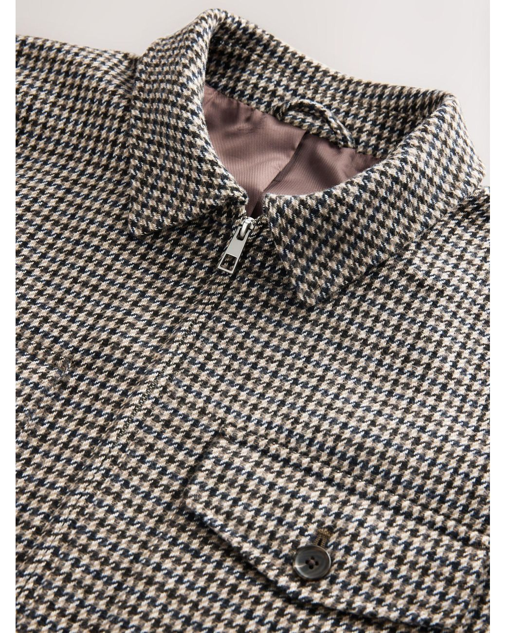 Next Gray Smart Dogtooth Twin Pocket Jacket for men