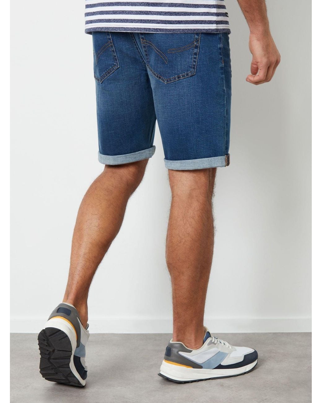 Threadbare Blue Denim Shorts for men