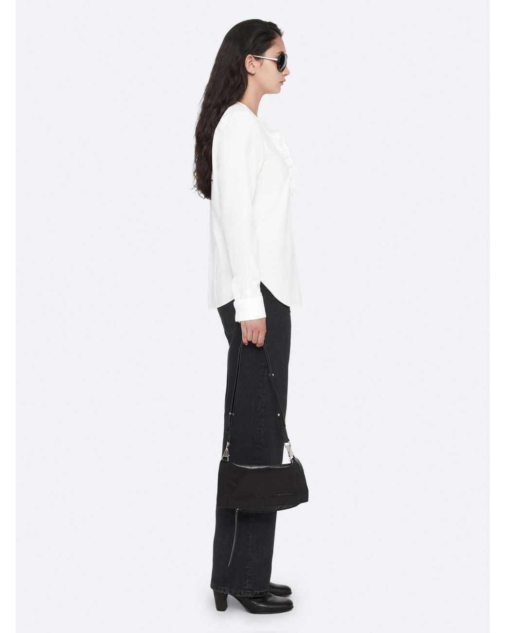 AllSaints White Allsaints Amara Ruffle Blouse