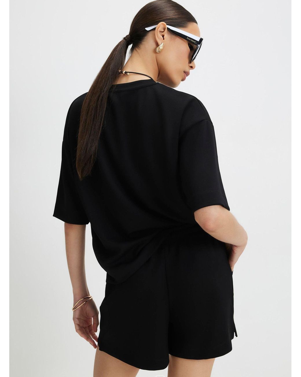 River Island Black Drawstring Shorts