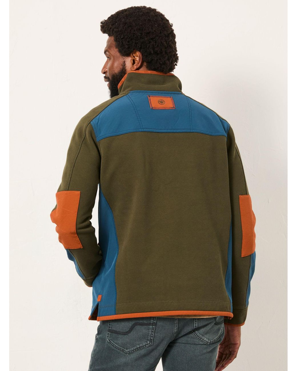 FatFace Green Airlie Hybrid Quarter Neck Sweat for men