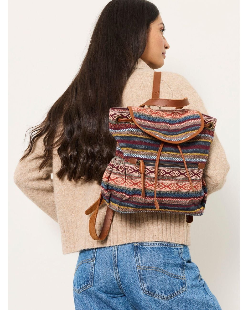 FatFace Blue Evalie Woven Backpack