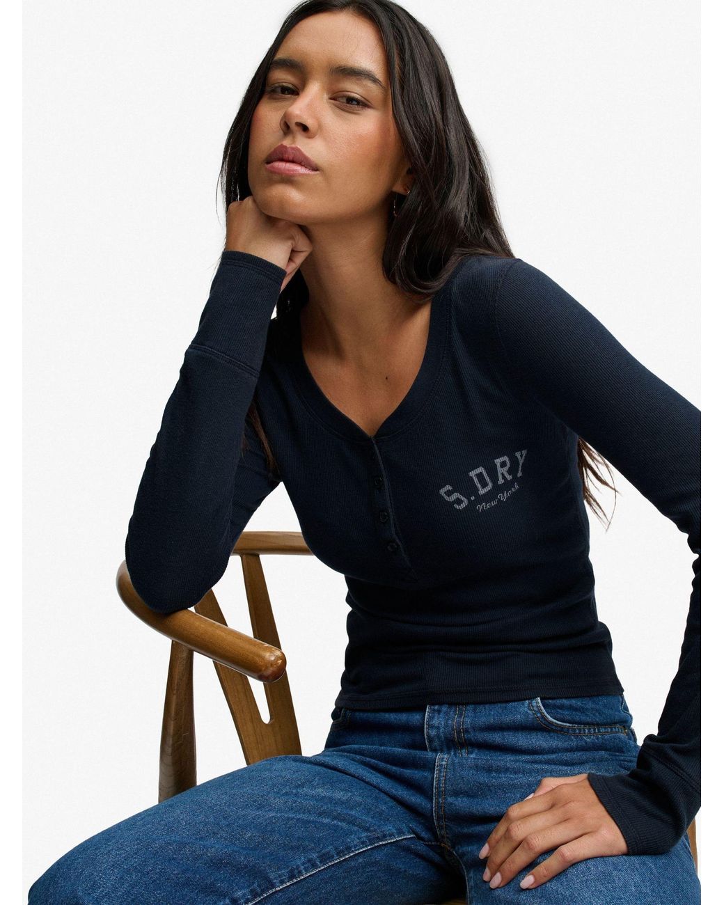 Superdry Blue Athletic Button Down Top
