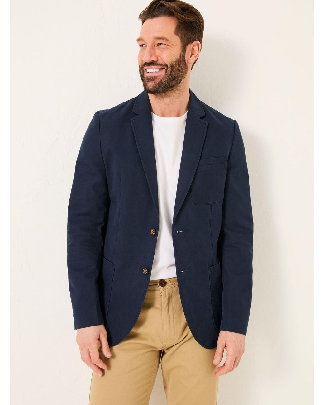 FatFace Blue Chilworth 100% Cotton Blazer for men