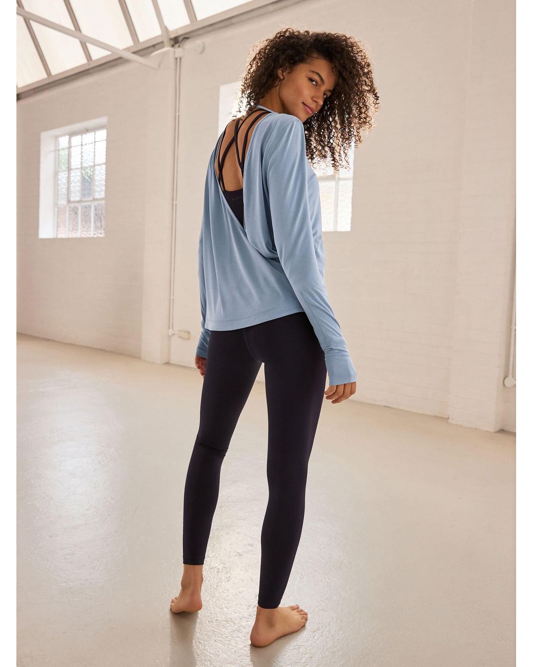 Next Blue Pale Active Open Back Soft Touch Top