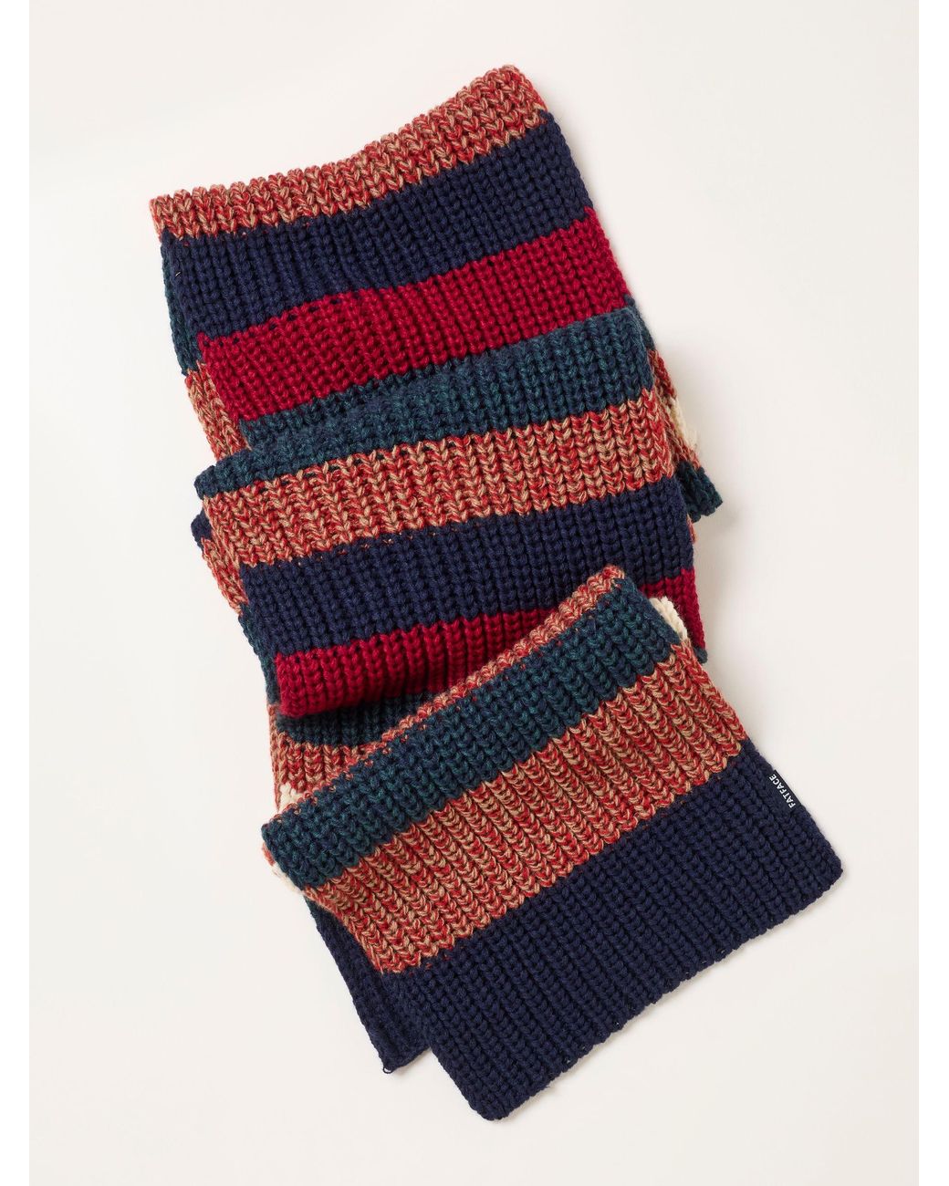 FatFace Red Fatface Multi Stripe Knit Scarf for men