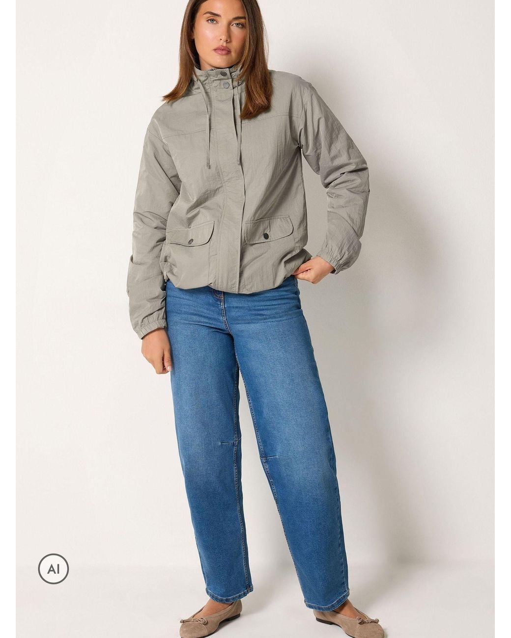 Long Tall Sally Gray Windbreaker Jacket