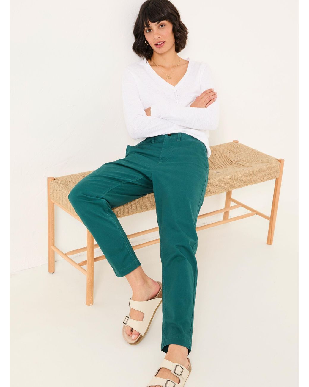 FatFace Green Rye Chino Trousers