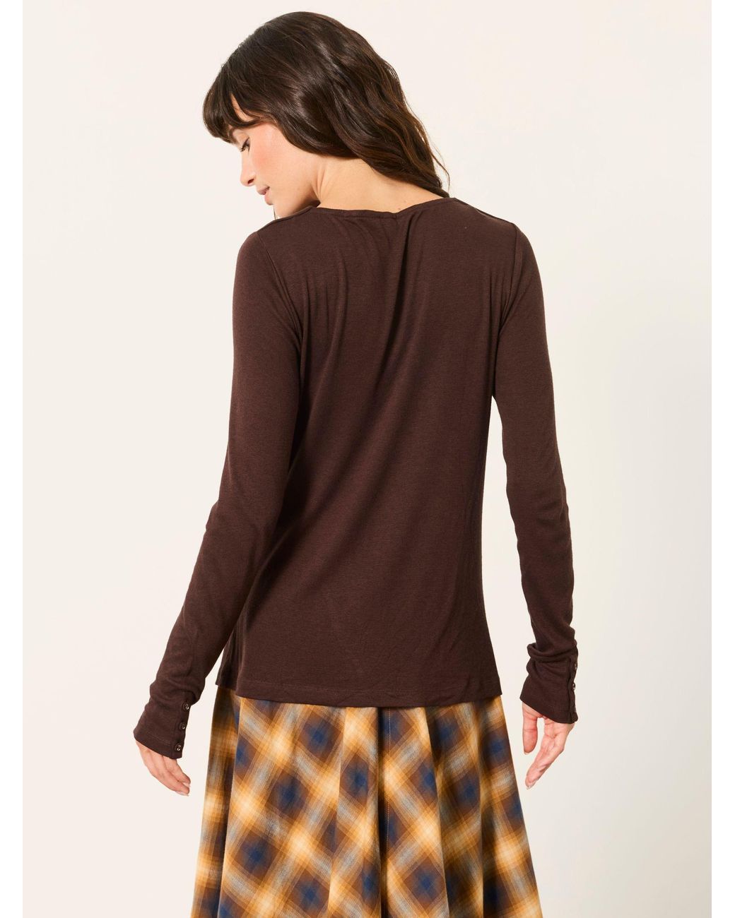 FatFace Black Lola Long Sleeve Cowl Neck Top