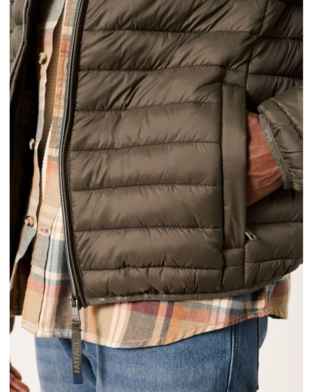 FatFace Brown Dartmouth Lightweight Quilted Jacket for men